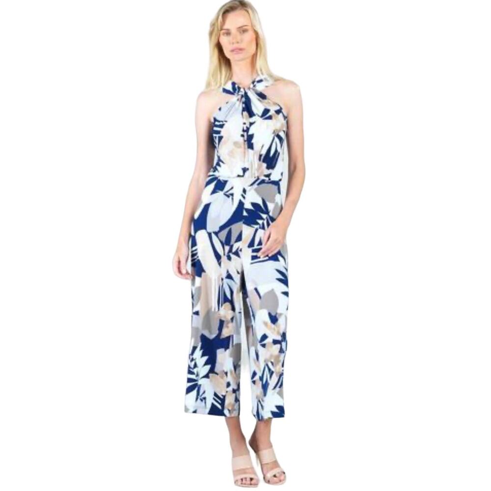 NWT Clara Sun Woo Grecian Halter Pocket Jumpsuit size X-Large - Picture 3 of 10